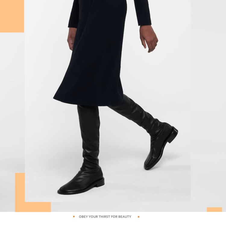 Knight Boots Over-the-Knee Low Chunky Heel Round Toe - Image 2