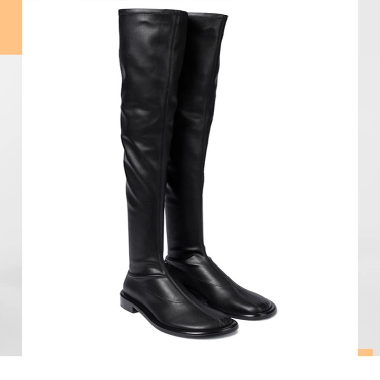 Knight Boots Over-the-Knee Low Chunky Heel Round Toe - Image 4
