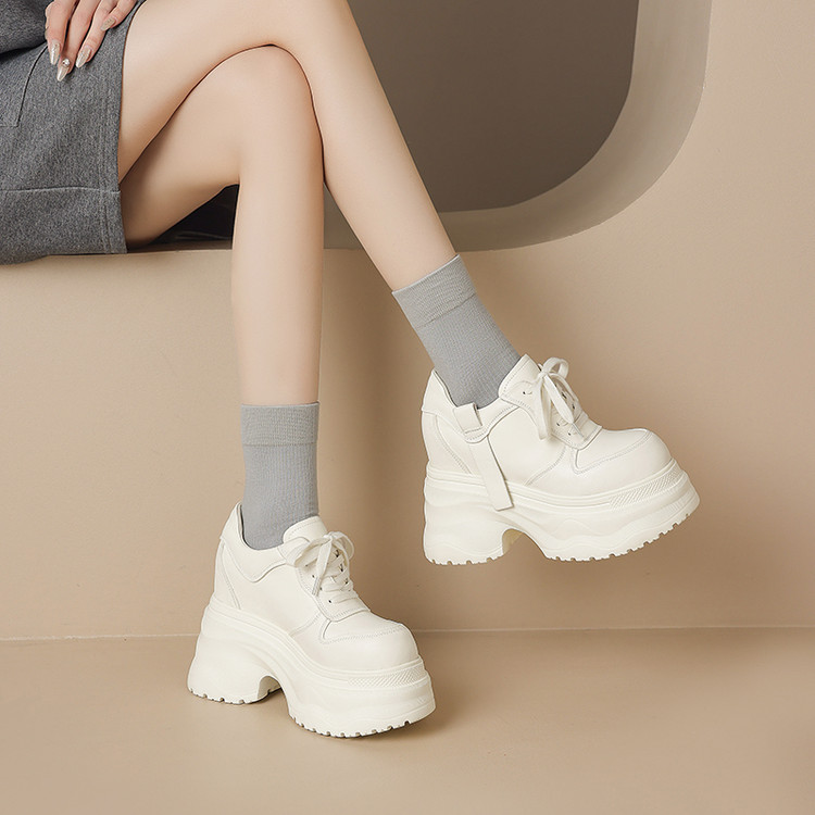 Deep Mouth Flat Shoes - White Black - 2025 Spring