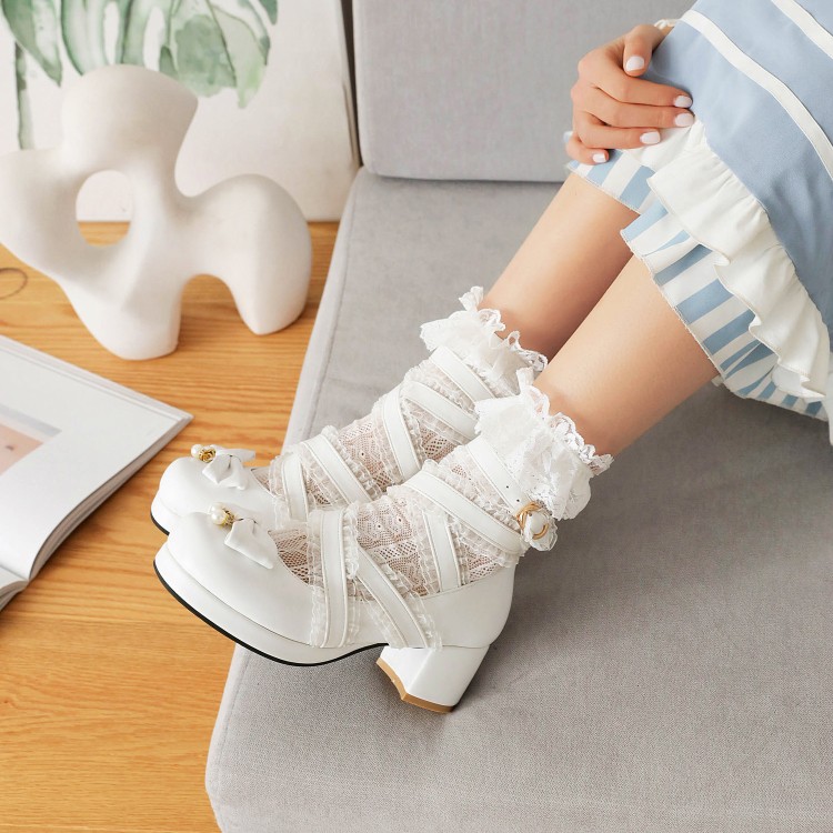 Lolita Cross-Strap Flat Shoes for Kids and Students - Image 5